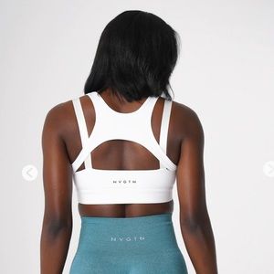NVGTN white apex sports bra